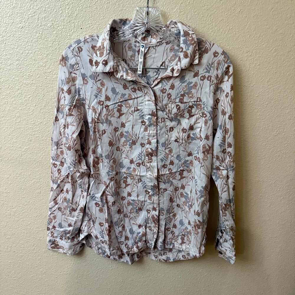 Kuhl Women's Hadley long sleeve button blouse fall floral XS 100% tencel comfort